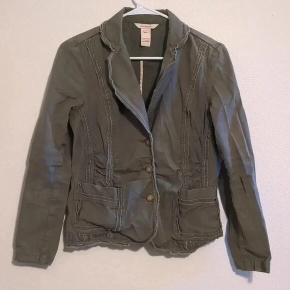 Sundance Green distressed army jacket lagenlook 6 - Picture 2 of 6